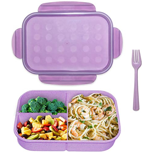 Laidian Bento Box Kids Lunch Box 3 Compartment Bento Kg5z1