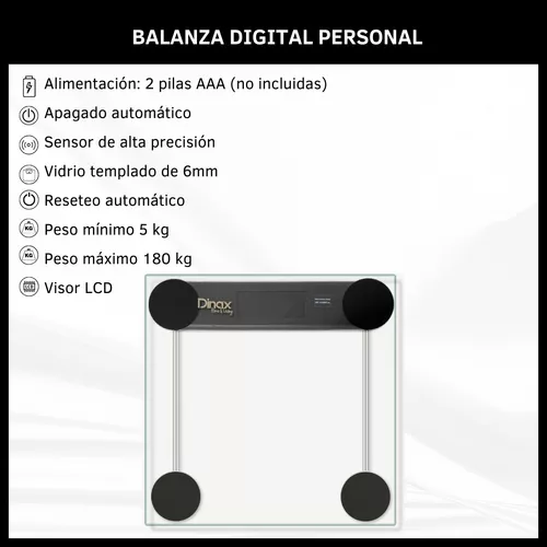 Peso Balanza Digital Personal En Vidrio Hasta 180