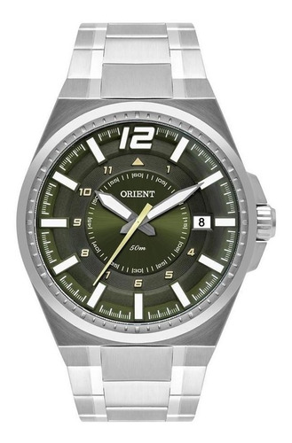 Relogio Masculino Orient Mbss1408 E2sx Prata Mostrador Verde