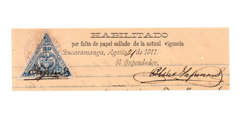 Estampilla Timbre 10 Centavos 1911 - 1912 Habilitación