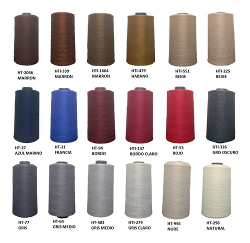 Imagen 3 de 6 de Pack 10 Conos Hilo Poliester Texturizado Overlock 6000 Mts