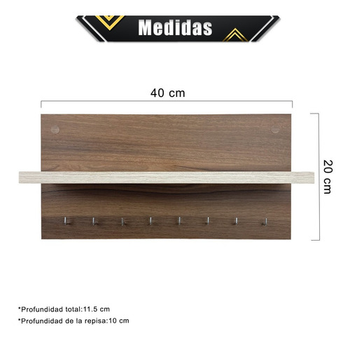 Imagen 5 de 10 de Porta Llaves Organizador De Pared Moderno Perchero Ganchos