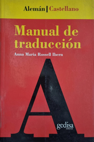 Manual De Traducción Alemán/castellano. Rossell Ibern 