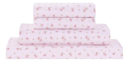 Sábanas Microfibra Estampado Rosas, 3 Piezas, Bolsillos Prof