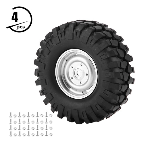 Acessório Rc, Pneu De Borracha 4pcs, 1/10 Escala Rc Crawler