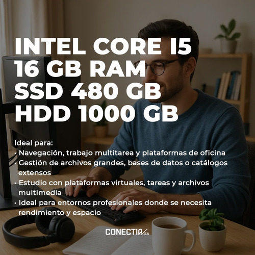 Pc I5 16gb Ssd 480gb Hdd 1tb Win10 Trabajo Estudio Hogar