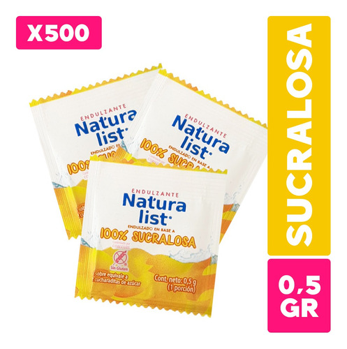 Sucralosa Endulzante Natural Sano 500 Sobres Naturalist