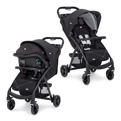 Cochecito de paseo Joie Muze travel system dark pewter con chasis color negro