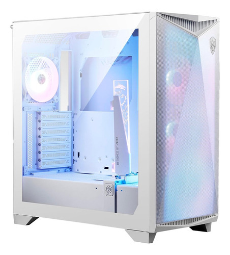Armário branco Msi Mpg Gungnir 300r Airflow com 4 ventiladores brancos
