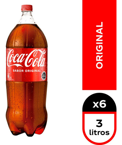 6x Bebida Coca Cola Original 3000cc