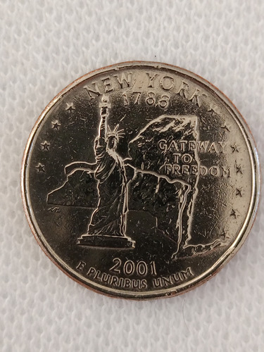 1 Moneda De 1/4 De Dólar Año  2001 C/error