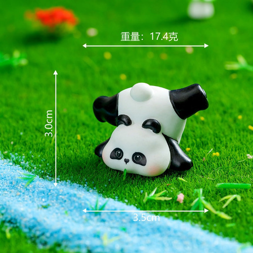4pzs Mini Adornos De Panda Gigante Resina Escritorio/jardín