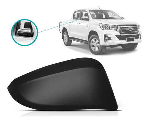 Capa Retrovisor Direito Preto Hilux 2016 2017 2018 2019