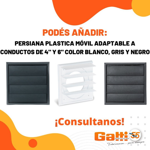 Imagen 7 de 10 de Extractor De Aire Baño 6 Gatti Ventilación Motor Potenciado