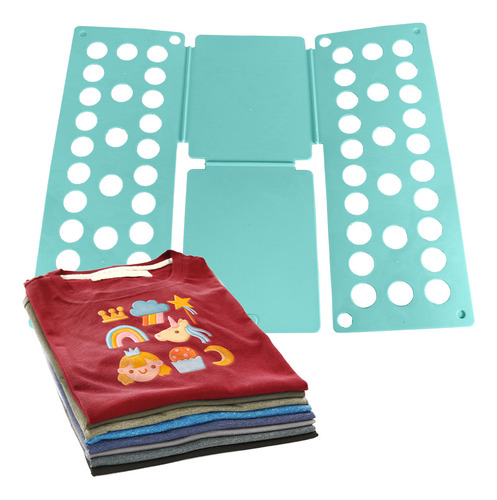 Tabla Doblador Plegable Manual Para Ordenar Camisetas DILER Tablero De Plástico Organizador De Ropa Infantil Para Lavandería Compacta Color Menta