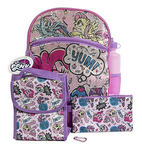 Morral Casual - My Little Pony Backpack 5 Pc. Set For Girls,