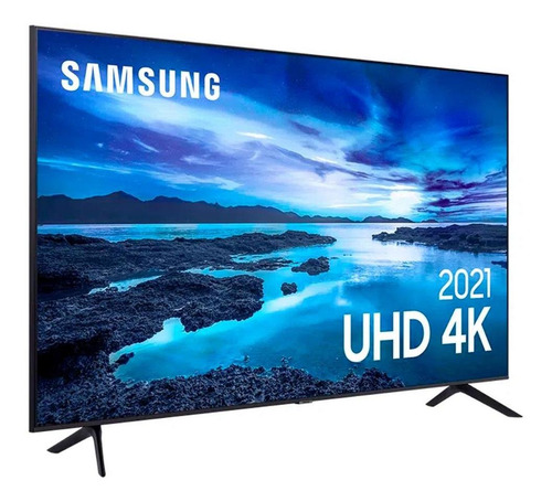 Imagem 4 de 6 de Smarttv Samsung 55 Uhd 4k 55au7700 Cinza Titan Bivolt