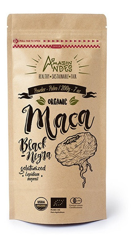 2 Bolsas C\u Con 200 Gramos De Maca Negra Orgánica Amazon 