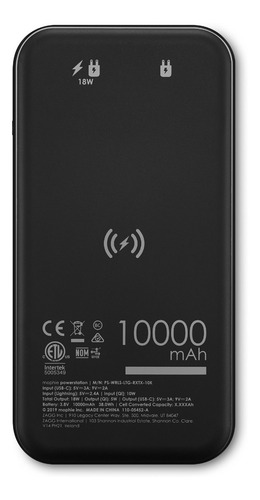 Cargador Inalambrico Mophie Xl 10.000mah Powerbank Usb Pd