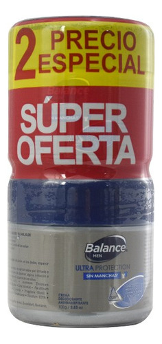 Desodorante Balance Crema Ultra Protección M Caja Con 2 Fras