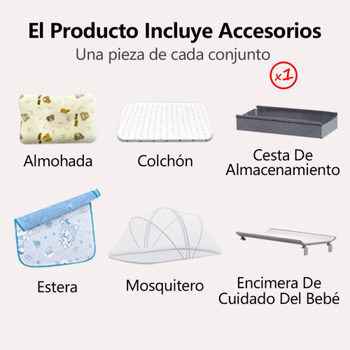 Cuna Corral Bebé Plegable Multifunción - Mosquitero Portátil