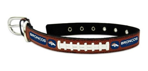 Collar De Fútbol Clásico De Cuero Nfl Denver Broncos, Grande