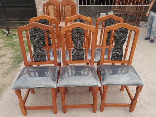 Sillas De Algarrobo Tapizadas X8 U Tela O Cuerina