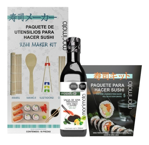 Kit Para Hacer Sushi + Utensilios + Ponzu Jalapeño 250ml