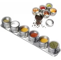 Comprar Set X6 Especieros Frasco Condimenteros Imantados Con Base Ac