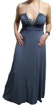 Comprar Vestido Largo Gris Aplique Strass Noche Gala Madrina T. 4