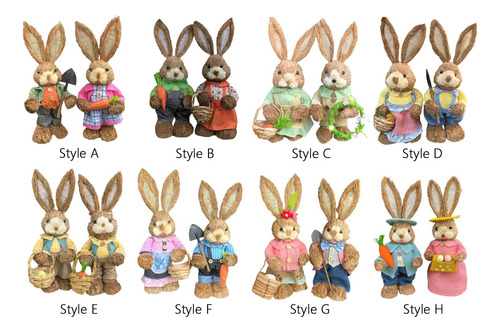 2 Figuras De Conejo De Pascua Con Forma De Conejo, Piezas