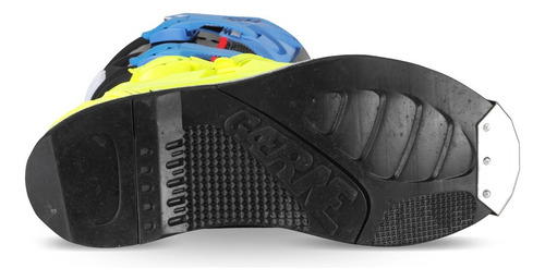 Botas Motocross Enduro Niños Gxj Negra/azul/amarillo Fluo