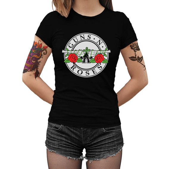 Playeras De Guns And Roses Para Mujer Guns And Roses Playeras Originales - Ropa, Bolsas y Calzado en Mercado