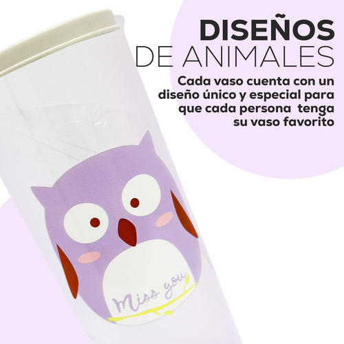 Pack 6 Vasos Entrenadores 250ml Para Bebé Diseño Infantil Animalitos