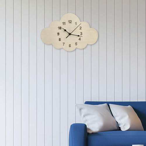 Reloj De Pared De Madera Con Forma De Nube, Reloj De Pared,