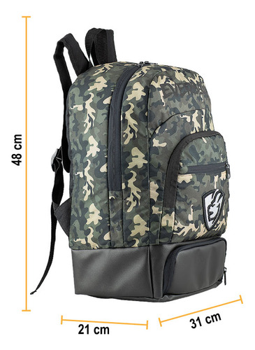 Mochila Térmica Fitness Lancheira Marmita Frasqueira Dieta Academia Top Everbags Camuflada Verde