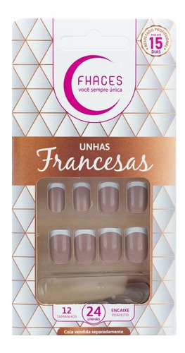 Unhas Postiças Francesa Nude U3017 Fhaces