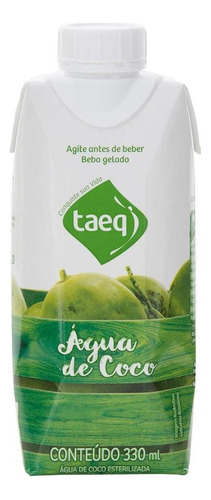 Água Saborizada Taeq Água De Coco Coco Sem Glúten Em Caixa 330 Ml 12 Un