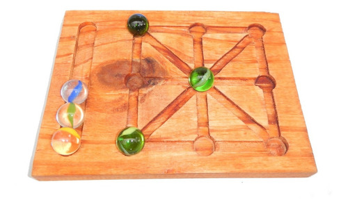 Imagen 6 de 6 de Juego Ta-te-ti De Madera Clasico Retro Ta Te Ti Con Bolitas