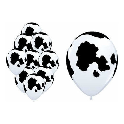 Globos De Mancha De Vaca De Latex Estampados X10 Unidades