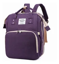 Comprar Mochila Panalera Cuna Impermeable Multifunción Bebe Viaje Color Violeta