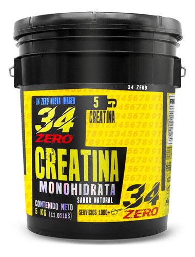 34 Zero Creatina Monohidratada 5kg 1000 Servicios Sabores Natural