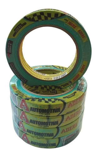 Imagem 2 de 3 de Fita Crepe Verde Automotiva 18mm X 50m Adere Com 5un