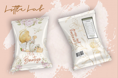 Dulceros Personalizados Invitaciones Chips Bag Mi Bautizo