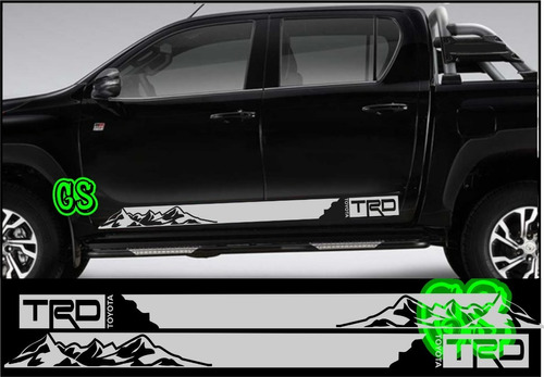 Sticker Adhesivo Lateral Camioneta Trd Montaña Franjas