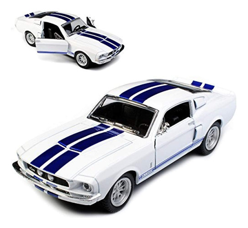 5 2007 Shelby Gt500 1:38 Scale (rayas Blancas /azules) Por