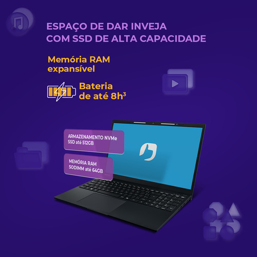 Notebook Positivo Vision R15 Lumina Bar, AMD Ryzen 5 8GB 256GB, Tela 15 polegadas Full HD Antirreflexo, Linux - Preto