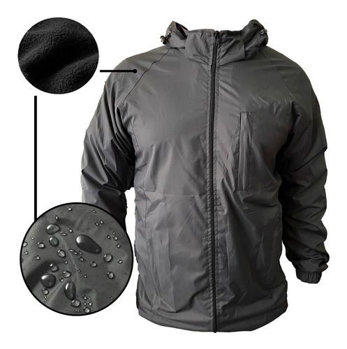 Chaqueta Corta Viento Hombre Impermeable Con Micropolar