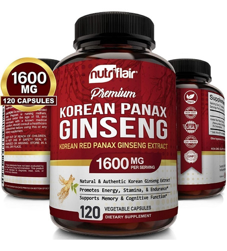 Nutriflair Korean Red Panax Ginseng 1600 Mg 120caps,