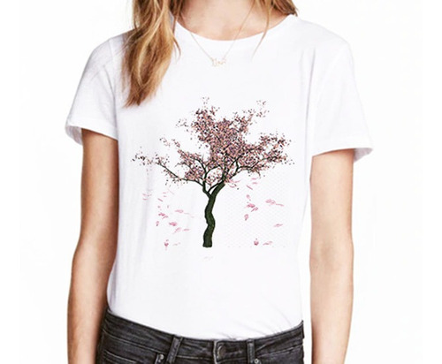 Playera Camiseta Flor Japonesa La Sakura, Cerezo Cherry Blos